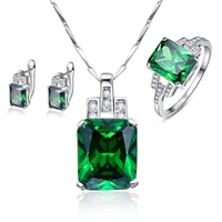 Классический 10.75ct нано русский изумруд кольцо изумрудная огранка цельное 925 пробы Серебряное кольцо набор лучший бренд хорошее ювелирное изделие для женщин
