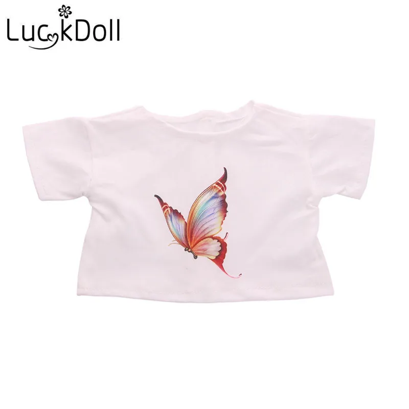 LUCKDOLL хлопковая Футболка Подходит для 18-дюймовой американской куклы Логан