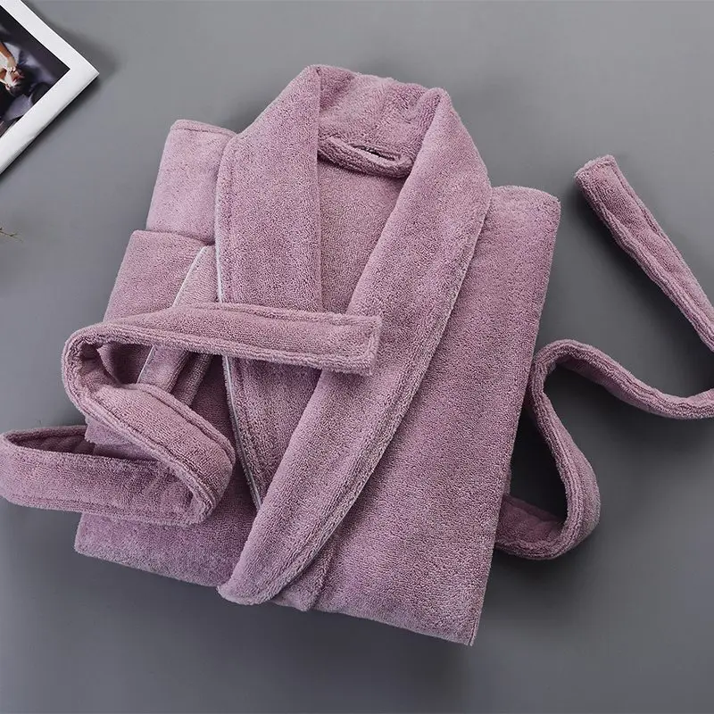 PINK Turn-Collar Женский халат, хлопок, махровое полотенце, все сезоны, парный халат, халат для отеля, мягкий, дышащий, впитывающий, одежда для сна, ночная сорочка - Цвет: PINK Turn-Collar