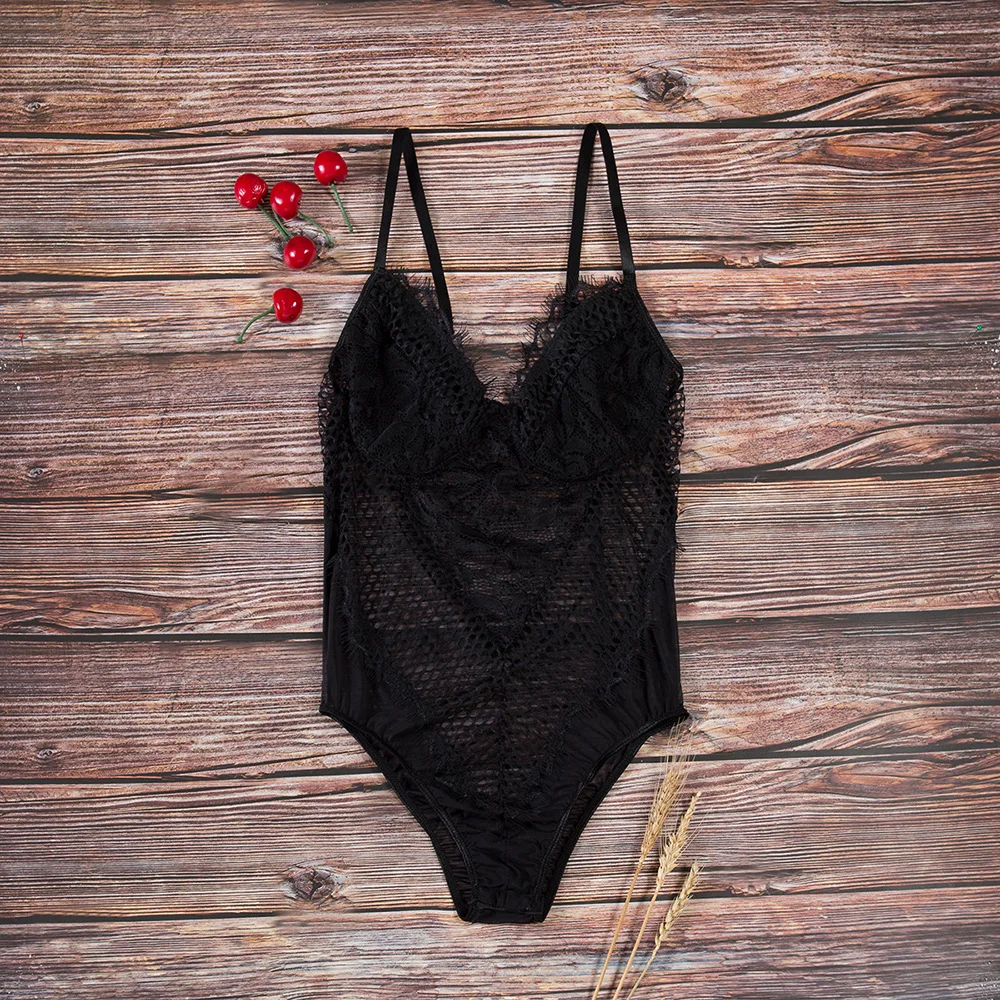 Кружевное боди с ресницами Женский сетчатый комбинезон прозрачный сексуальный