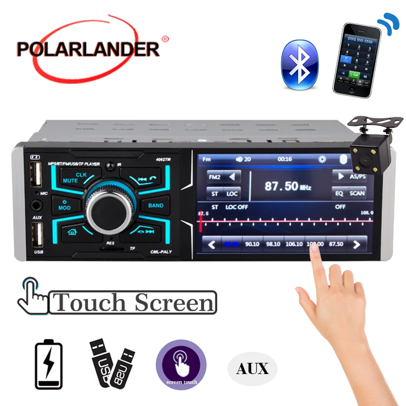 4062TM 4 1 дюймовый сенсорный экран высокой четкости Bluetooth реверсивный автомобиль MP5