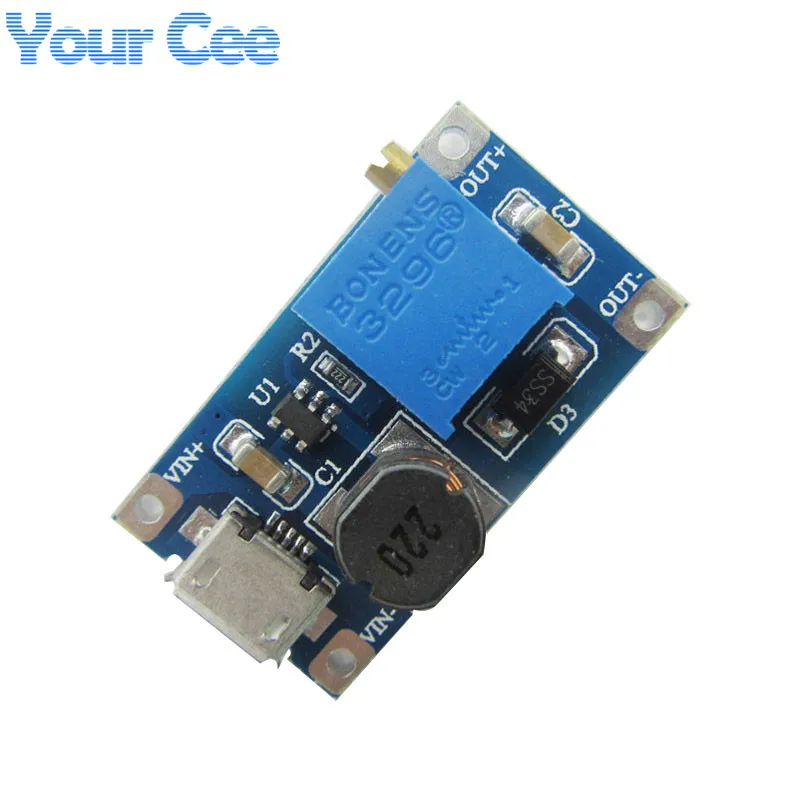 10 шт. модуль регулировки наддува на 2 А Повышающий Модуль а с MICRO USB в-24 в до 5 В 9 12 28