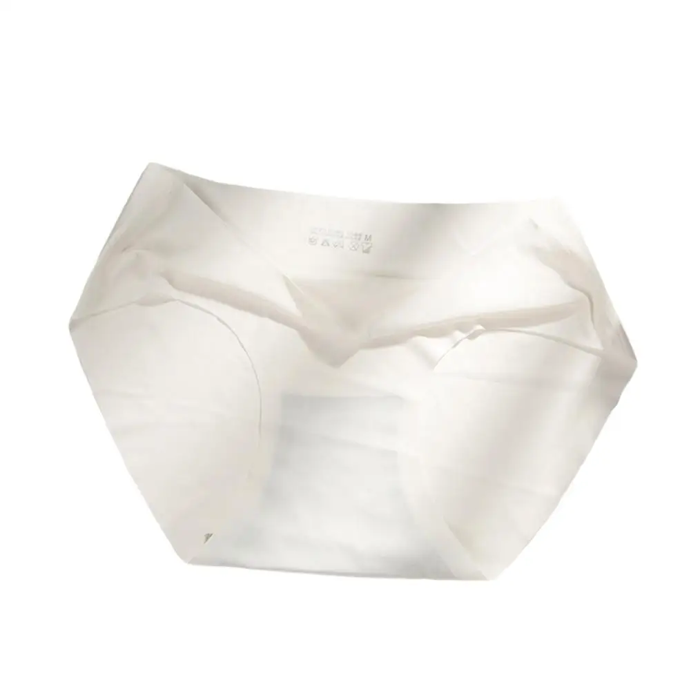 Ice Silk Seamless Underwear Ladies Cotton Waist Triangle Breathable No Trace Hip Anti-Light Sexy Underwear