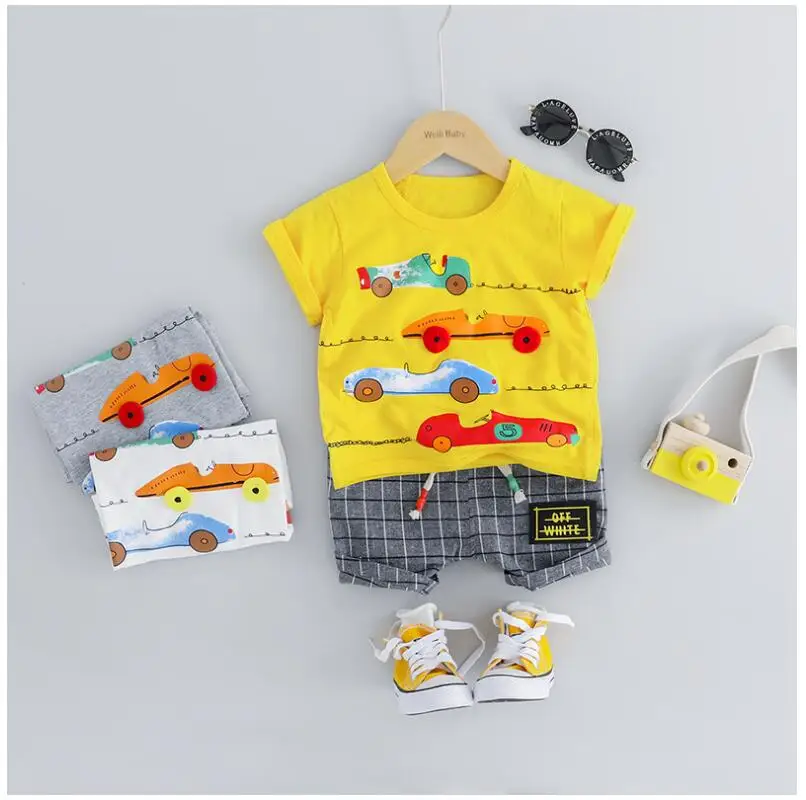 2019 летние комплекты одежды для маленьких девочек и мальчиков одежда младенцев