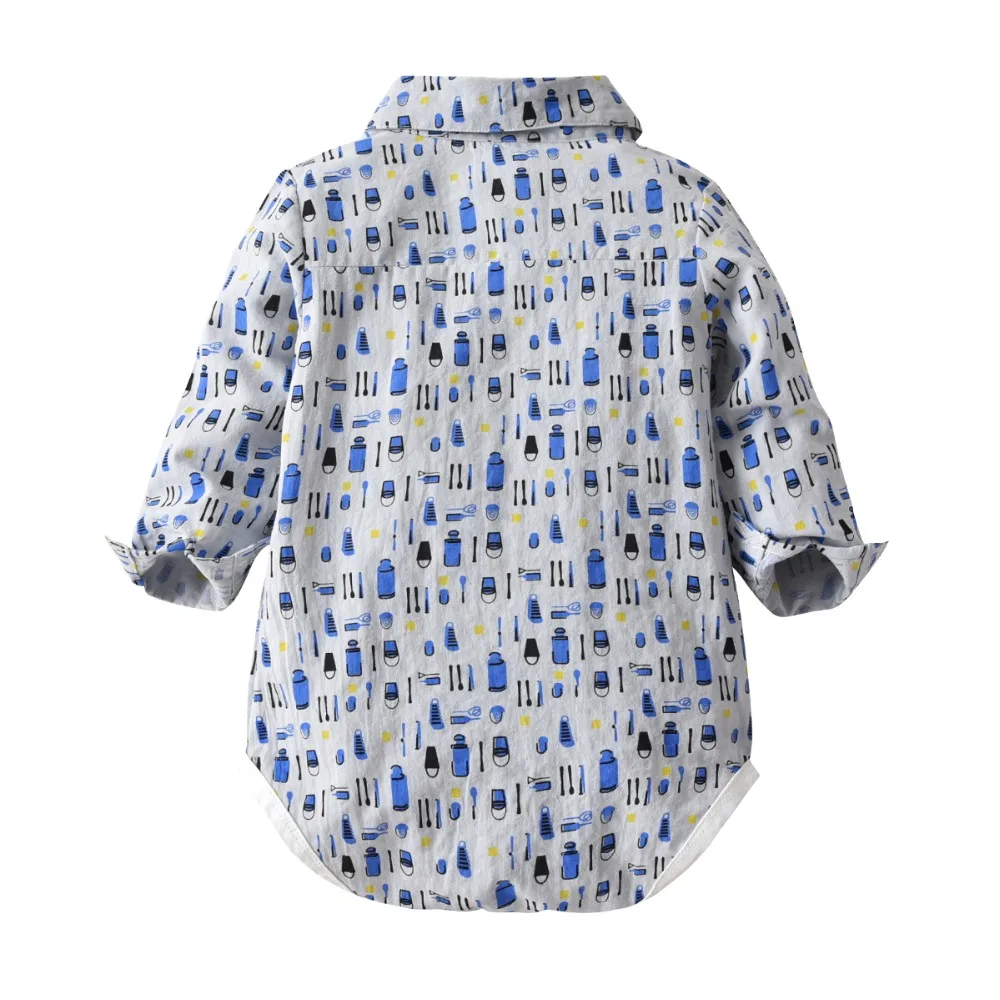 Весенне-осенняя одежда рубашка для маленьких мальчиков детская с длинными