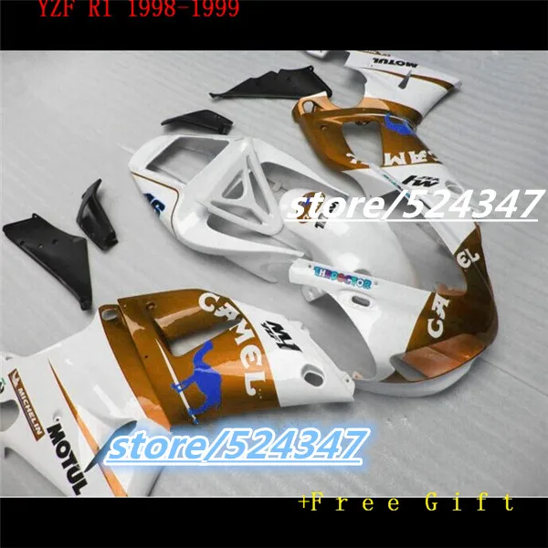 

B high quality fairings set for 1998 1999 YZF-R1 white brown black YZF R1 98 99 fairing kit Motorcycle Accessories & Parts
