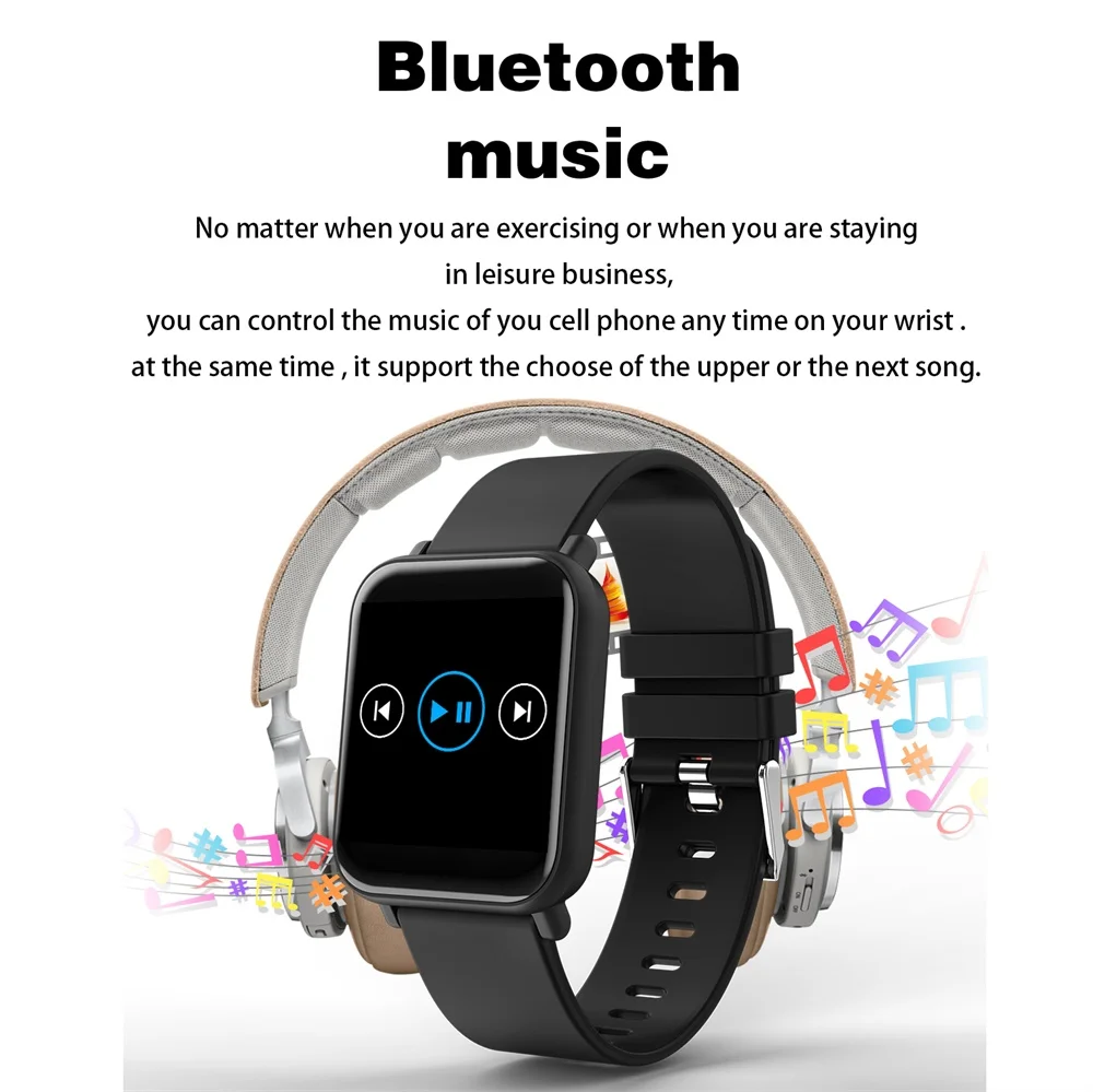 696 R6 Fitness Smart Bracelet Full Screen Touch Sports Meter Step Heart Rate Monitoring Intelligent Reminder Multi-Language | Электроника