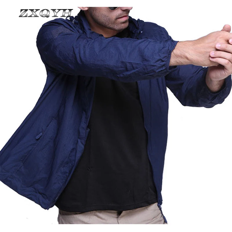 ZXQYH Летняя мужская кожаная куртка быстросохнущая дышащая рубашка легкий