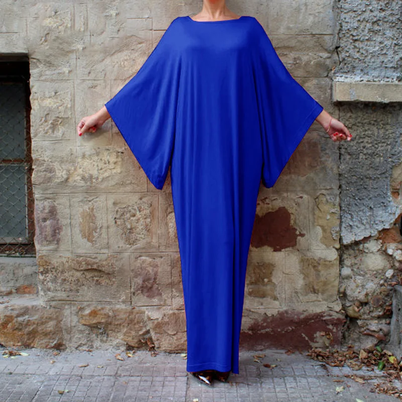 Женское повседневное свободное Макси Платье летнее однотонное длинное платье с