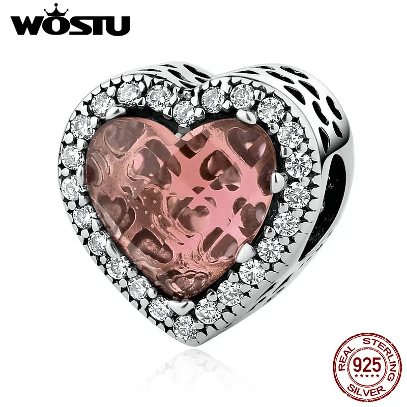 Real 100% 925 Sterling Silver Dazzling Radiant Heart Shape Charm Beads Fit Original Bracelet Wedding Jewelry | Украшения и