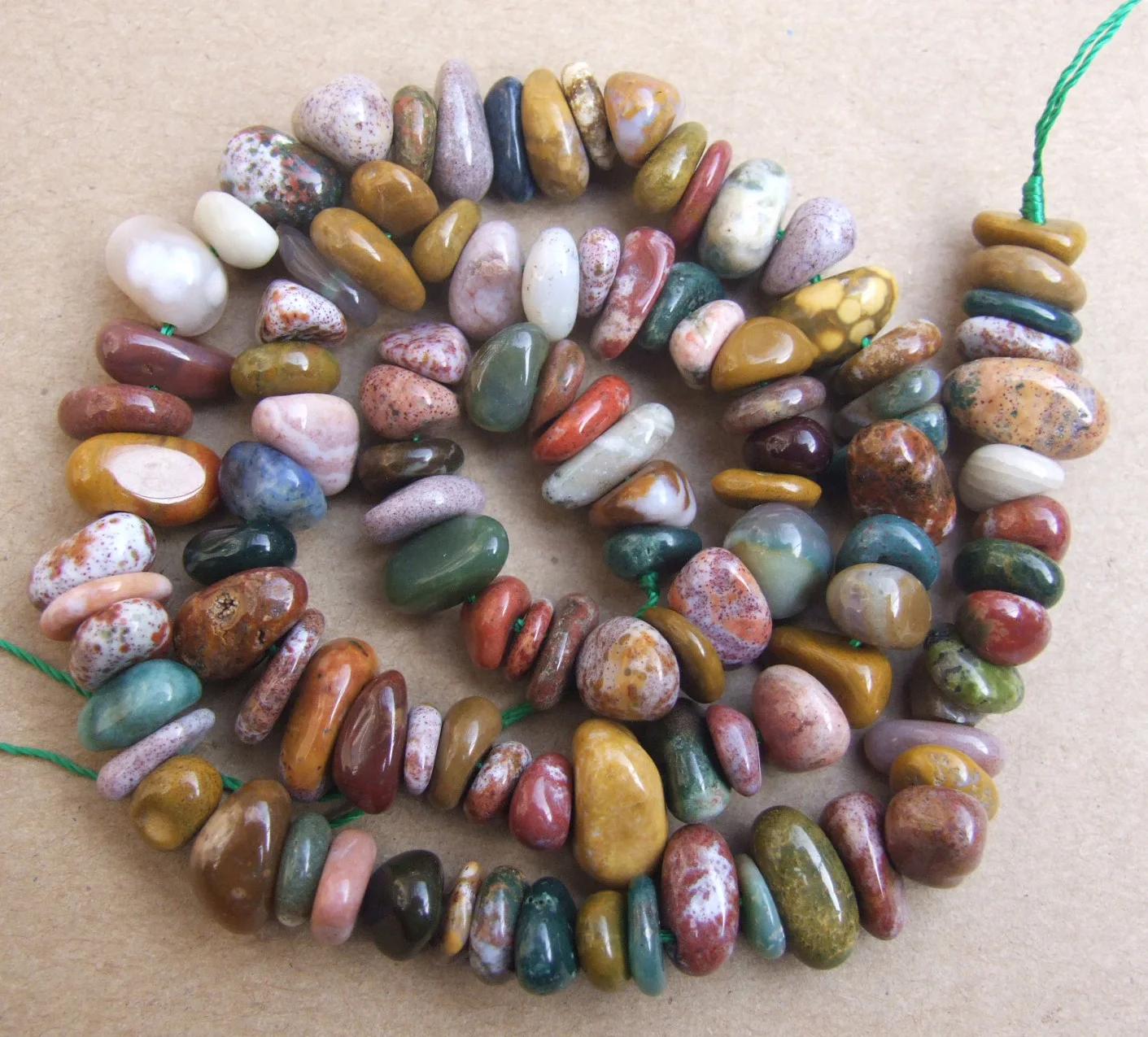 3-8 мм натуральные камни кусочки, свободные бусы 15" - Цвет: Ocean jasper-1