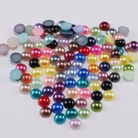 50 500pcs acrylic abs imitation pearl 2 14 mm colorful half round flatback bead bulk for nail art jewelry making diy accessories