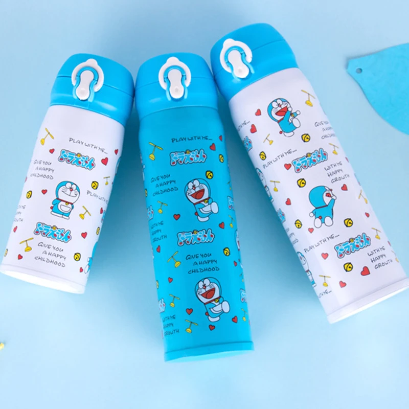 Doraemon шаблон из нержавеющей стали бутылка для детей мультфильм вакуумные
