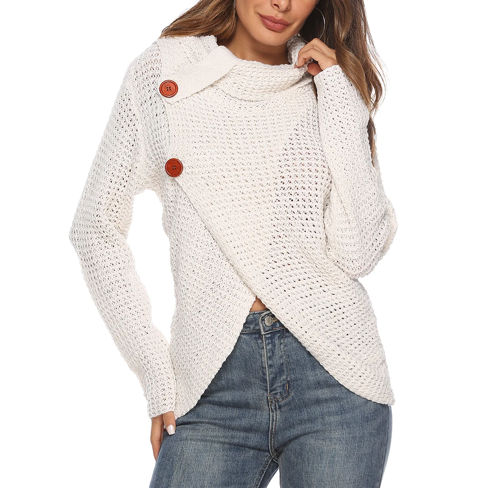 AVODOVAMA M Slim Fit однотонные вязаные женские свитера с пуговицами теплые пуловеры