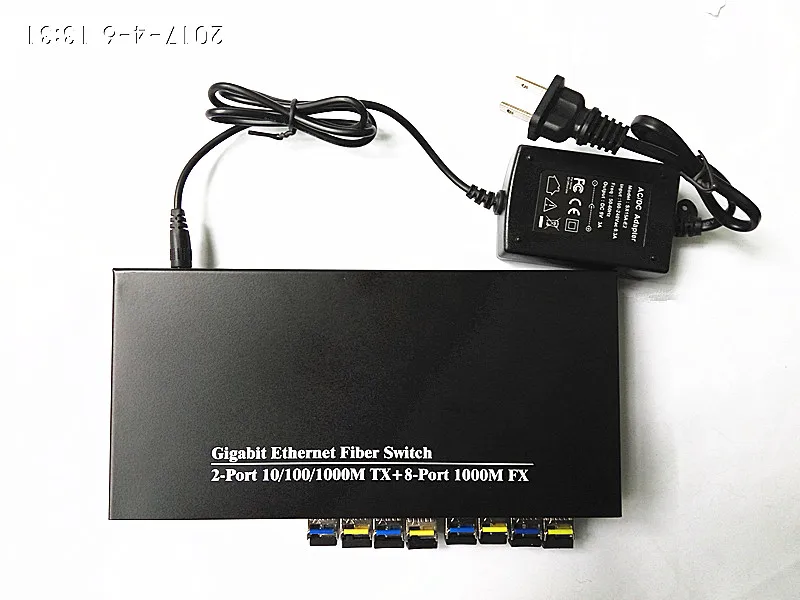 10-портовый гигабитный волоконный коммутатор с 2 портами RJ45 + 8-портовый sfp сетевой 4