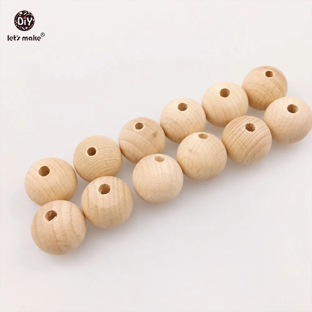 Деревянные бусы-прорезыватели Let's make из бука натуральные бусины круглое