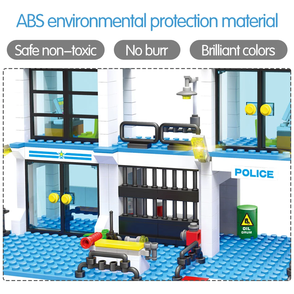 Конструктор полицейский совместимый с городским патроном участок