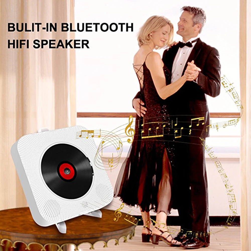 Cd-плеер настенный Bluetooth портативный домашний аудио магнитофон с пультом дистанционного управления fm-радио встроенные HiFi колонки USB MP3