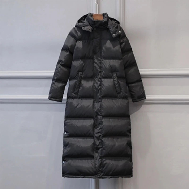 Женская зимняя куртка на белом утином пуху 2018 женский толстый длинный пуховик