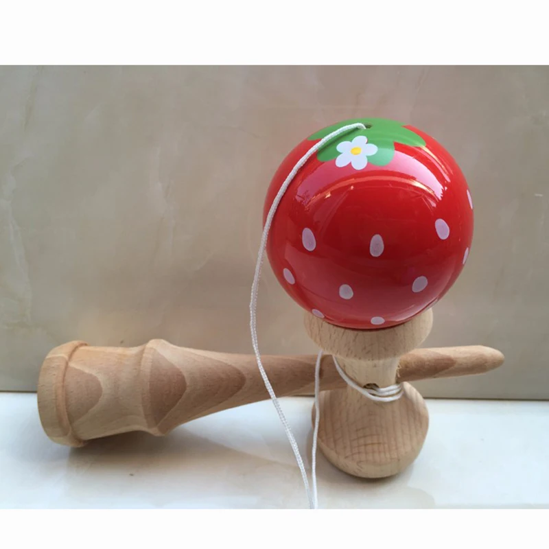 6 см Клубничные животные Kendama шары деревянные жонглирование умелые профессиональные спортивные игрушки для детей и взрослых