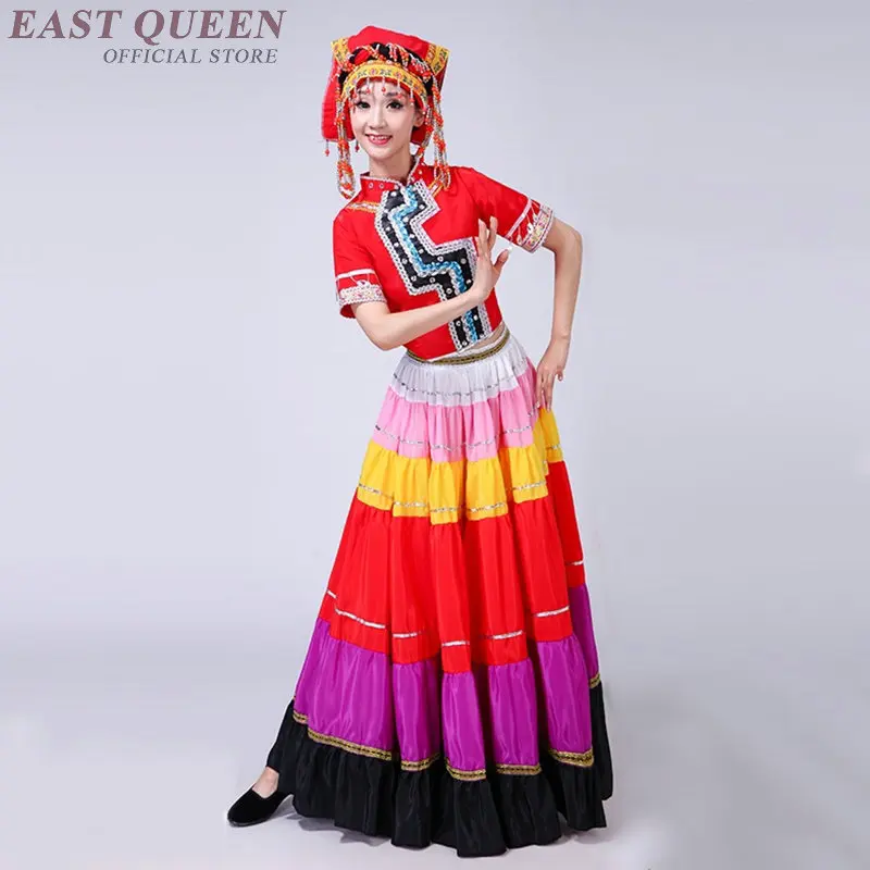 Оптовая продажа китайский дай танцы костюмы Национальный Hmong Miao платье