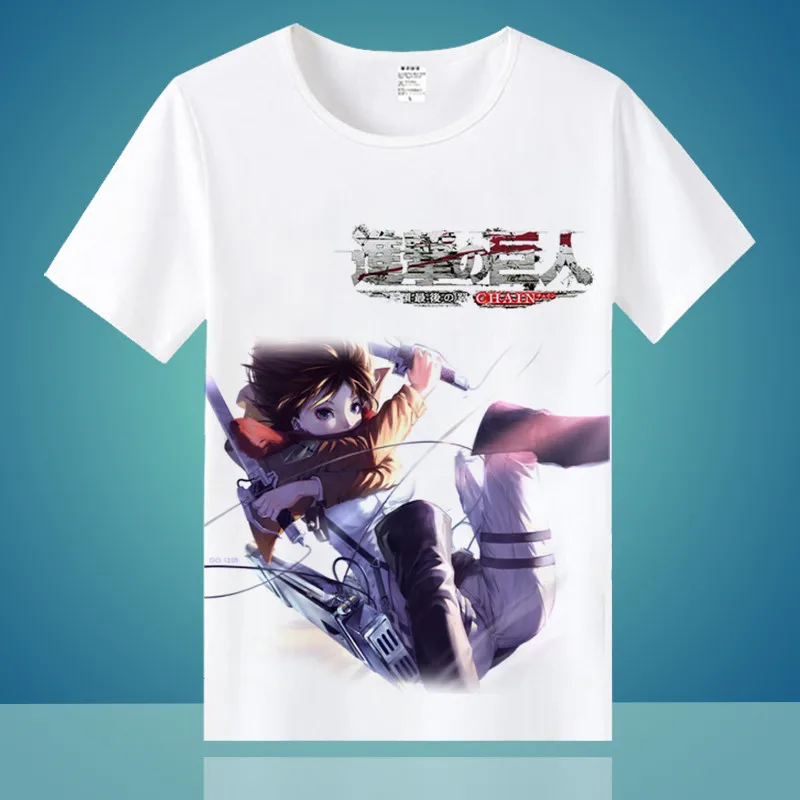 CostumeBuy футболка «атака на Титанов» Shingeki No Kyojin Mikasa Levi, маскарадные футболки, костюмы для мужчин и женщин, футболки с коротким рукавом, топы - Цвет: 8