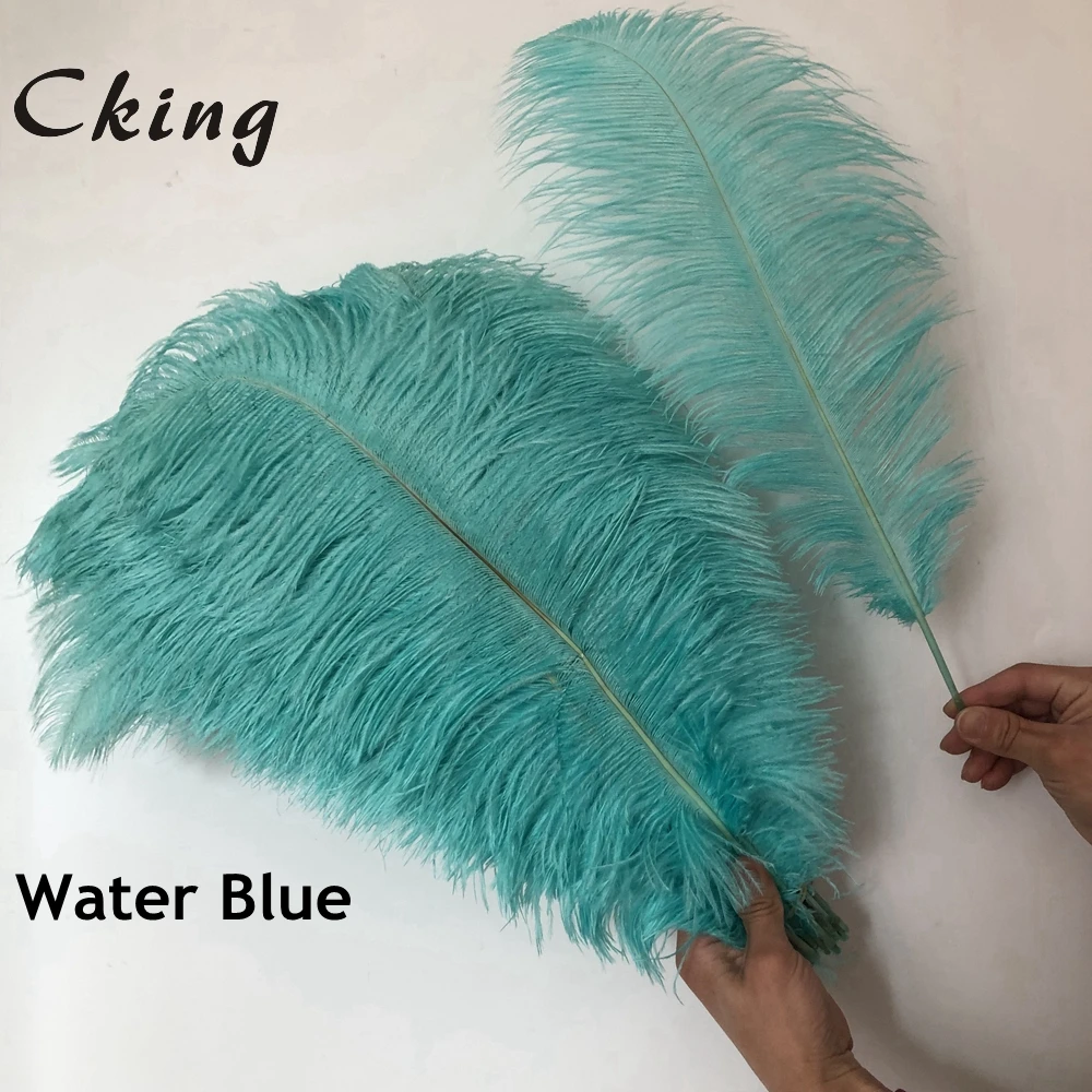 wholesale 100pcs High quality natural real peacock Blue dyed ostrich feathers 6-24inch/15-60cm diy Decorations stage performance