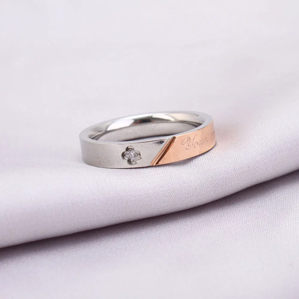 Кольца для пар корейское кольцо влюбленных из нержавеющей стали двухцветное