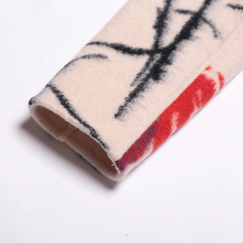 DF высокого качества шерстяное платье с принтом теплая зимняя куртка для женщин