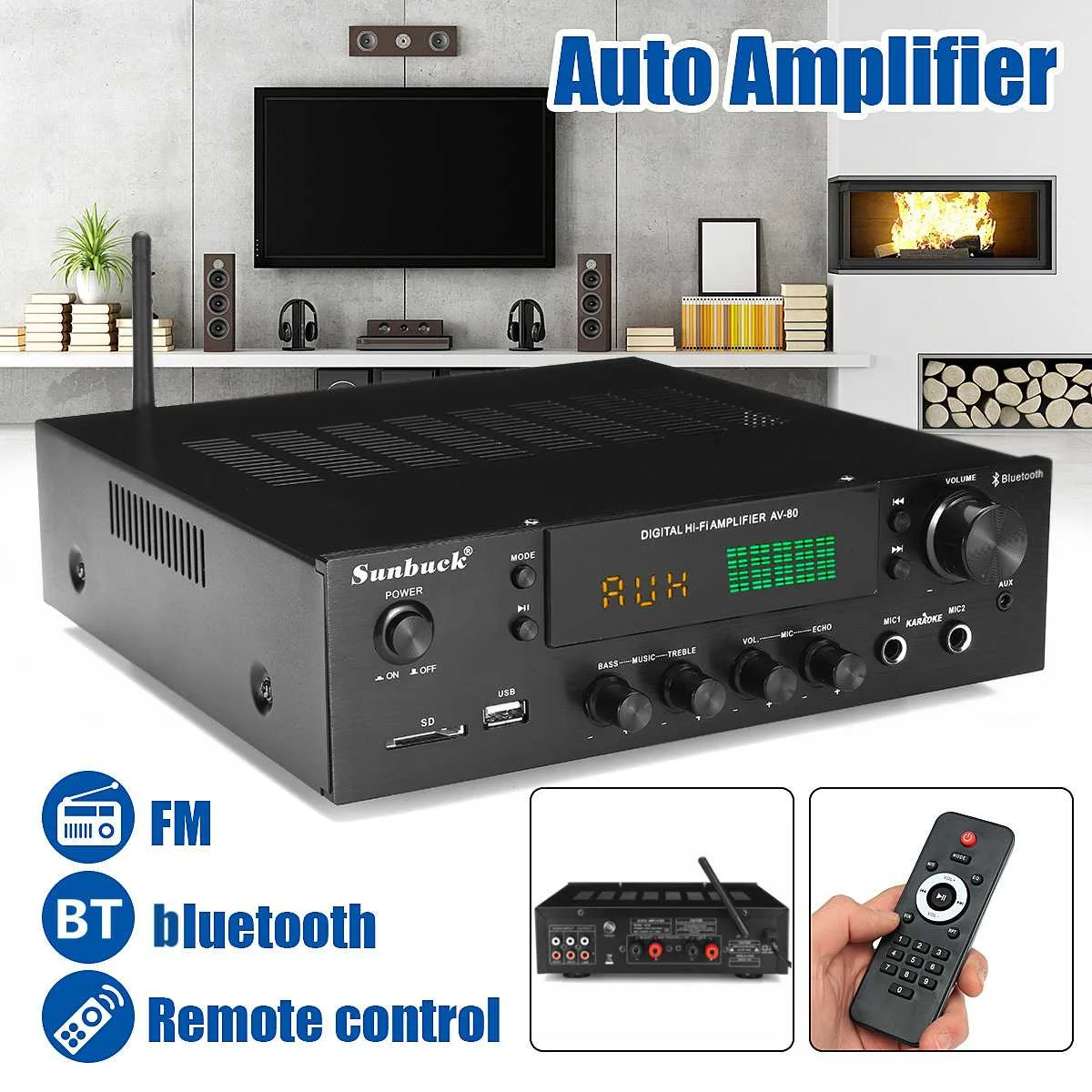 TELI BT-1388 HiFi Автоматическая технология bluetooth усилитель мощности стерео аудио караоке fm-приемник USB SD bluetooth усилитель доска