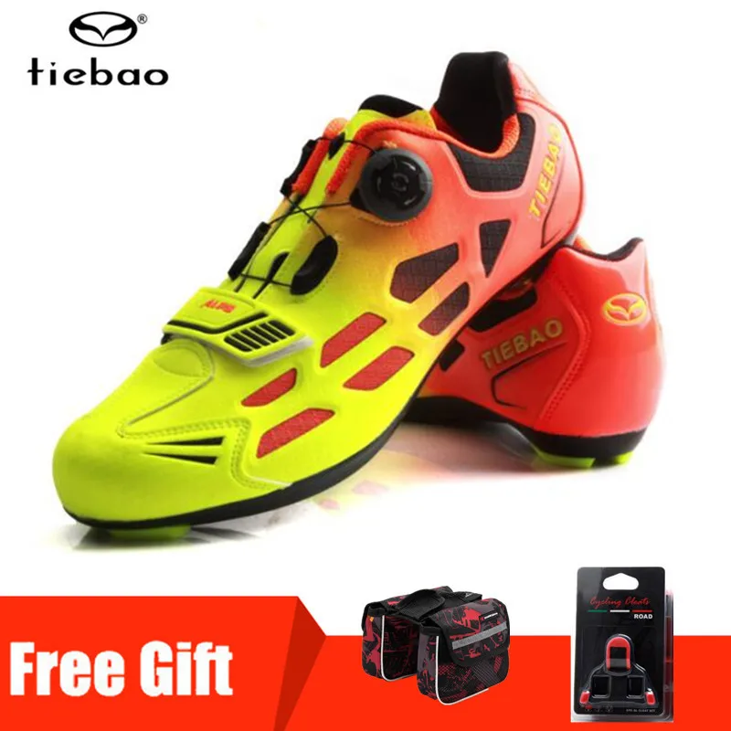 add gift TIEBAO/Обувь для шоссейного велоспорта; Комплект для езды на велосипеде; мужские кроссовки; женская дышащая велосипедная обувь; zapatillas deportivas hombre; TB16-B1259A - Цвет: add gift