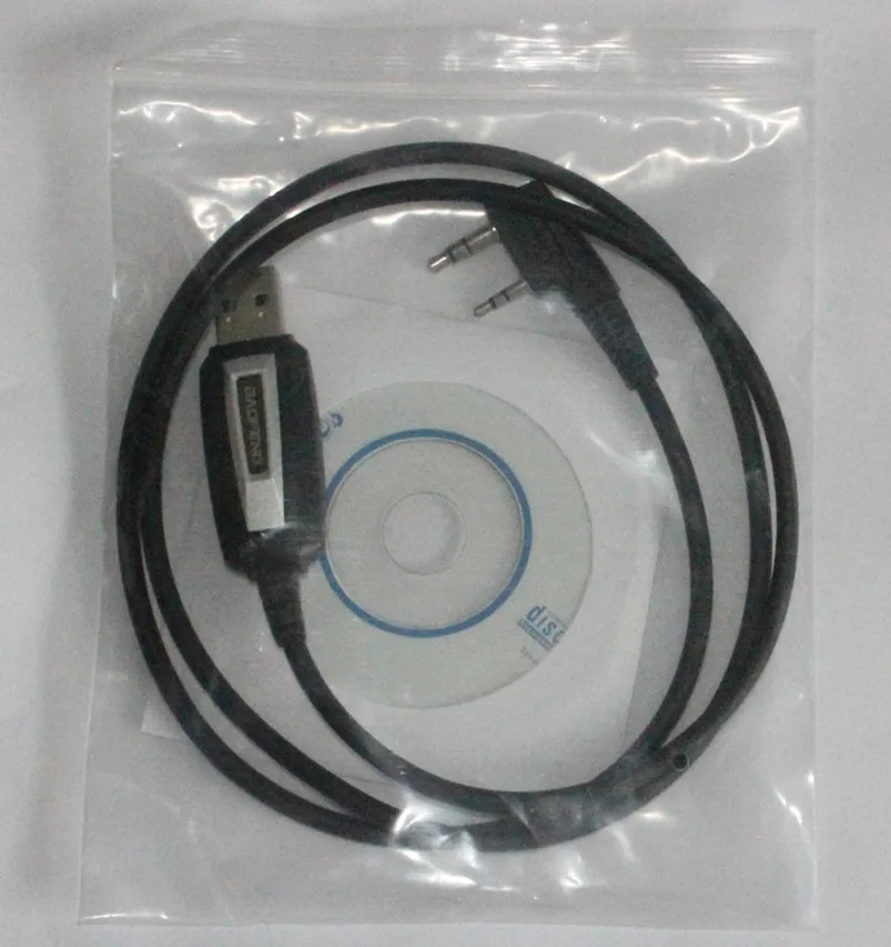 2Pin радио USB Кабель для программирования + Драйвер CD Walkie Talkie Baofeng UV 5RE 5R 888S 82