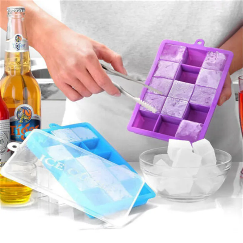 Силиконовая форма для льда лотка квадратная 15 решеток кухонный бар