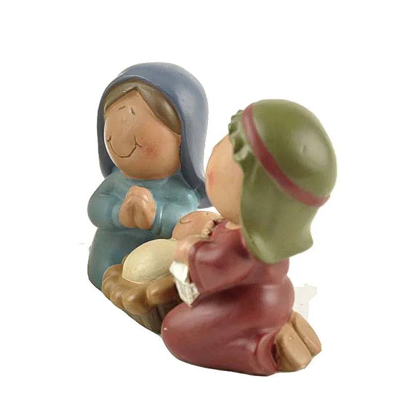 Polyresin семья Иисуса Baby Born Рождества набор статуя Мэри миниатюры Fugurines православный ковчег Covenant Marie Joseph церкви