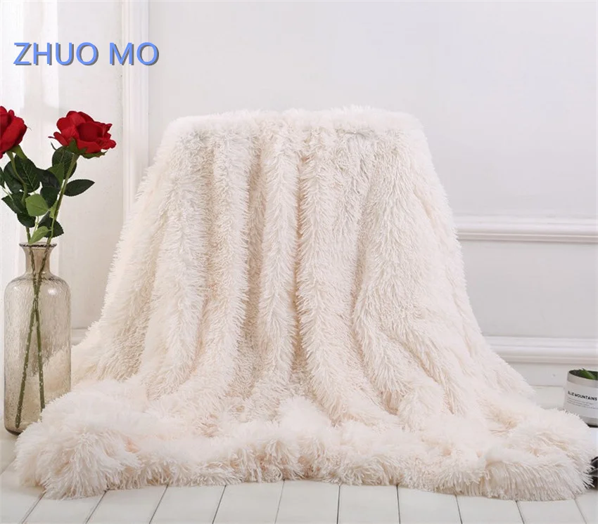 ZHUO MO, Новое поступление, элегантное покрывало для кровати, дивана, большого размера, 160*200 см, длинное лохматое для дома, мягкое теплое постельное белье