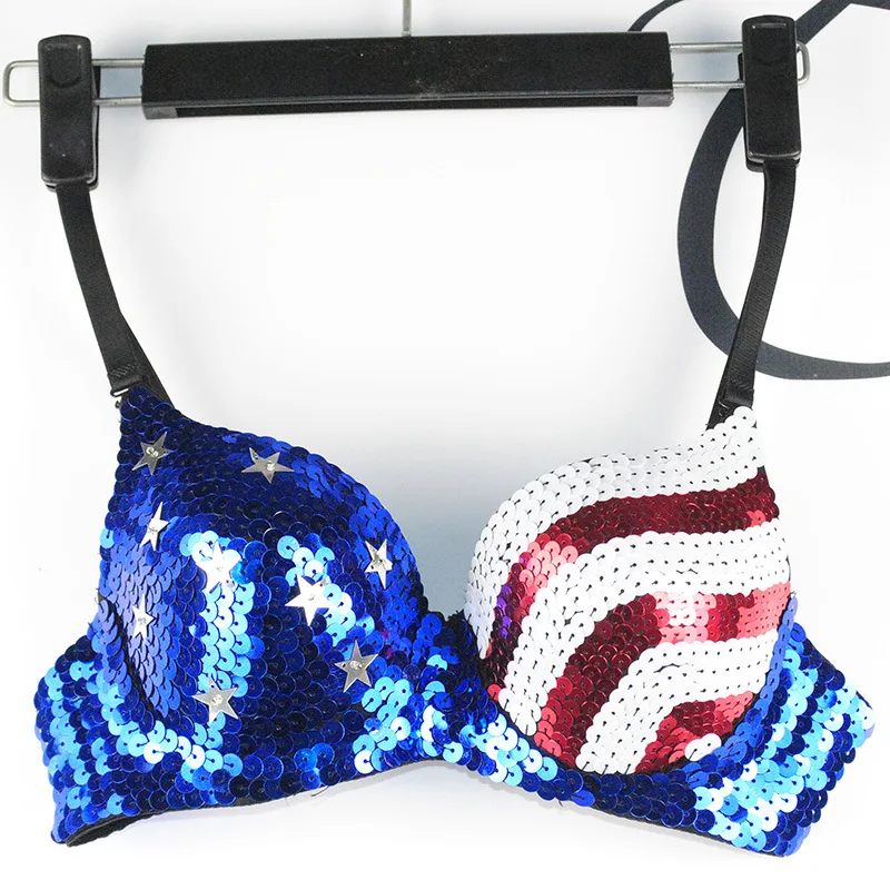 Женский клубный костюм блестящий лифчик с пуш-ап | Женская одежда