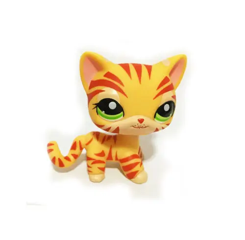 Orange Striped Pet Shop белый, черный, фиолетовый, желтый, коричневый, розовый, блестящий, с короткими волосами, кошка, большой датчан, даусчоунд, коллекция, свободная фигурка, детская игрушка - Цвет: Orange Striped