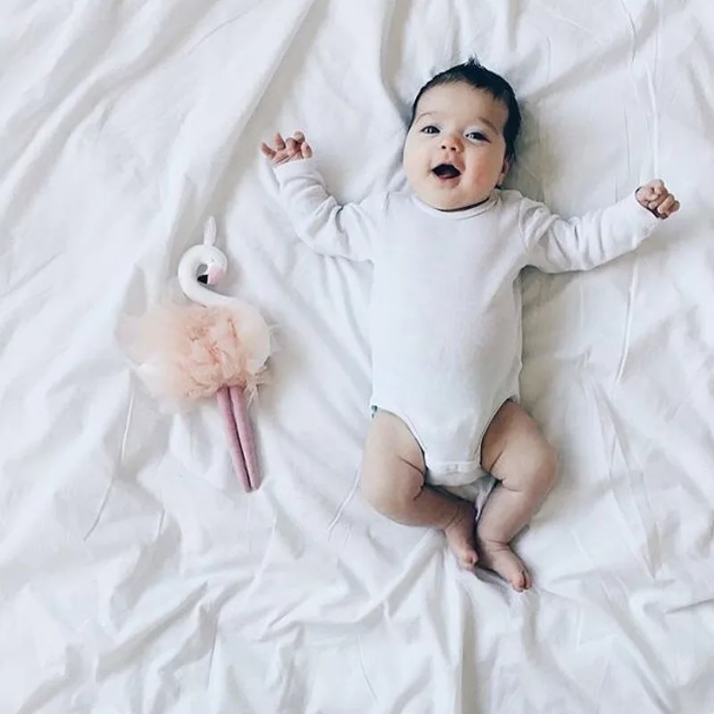 55 см Новинка розовая кружевная Корона Лебедь плюшевая игрушка украшение для дома