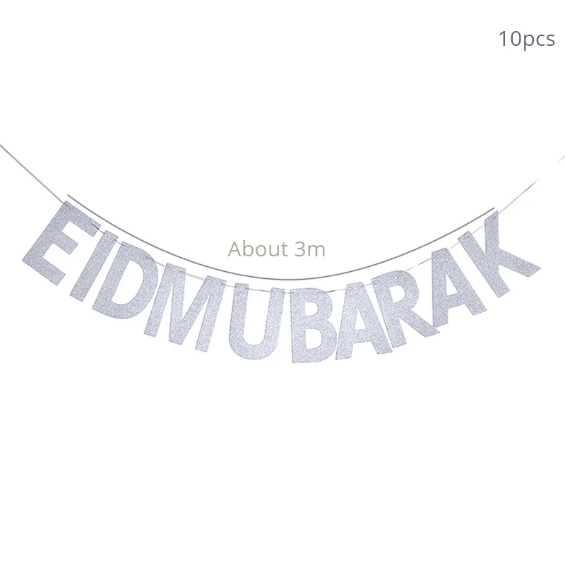 EID MUBARAK Рамадан Декоративные Шары Баннер мусульманский ислам хадж Рамадан вечерние украшения Карим ислам ic Малый баирам Декор - Цвет: 1set paper banner