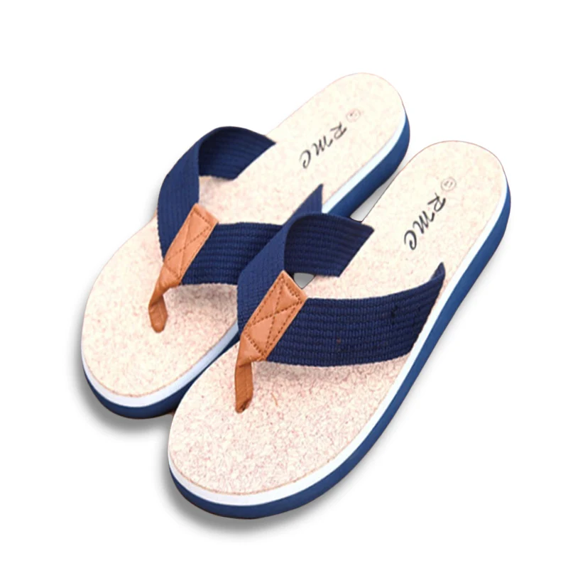 Новинка Летние Брендовые мужские шлепанцы с принтом из ЭВА и ленты Нескользящие