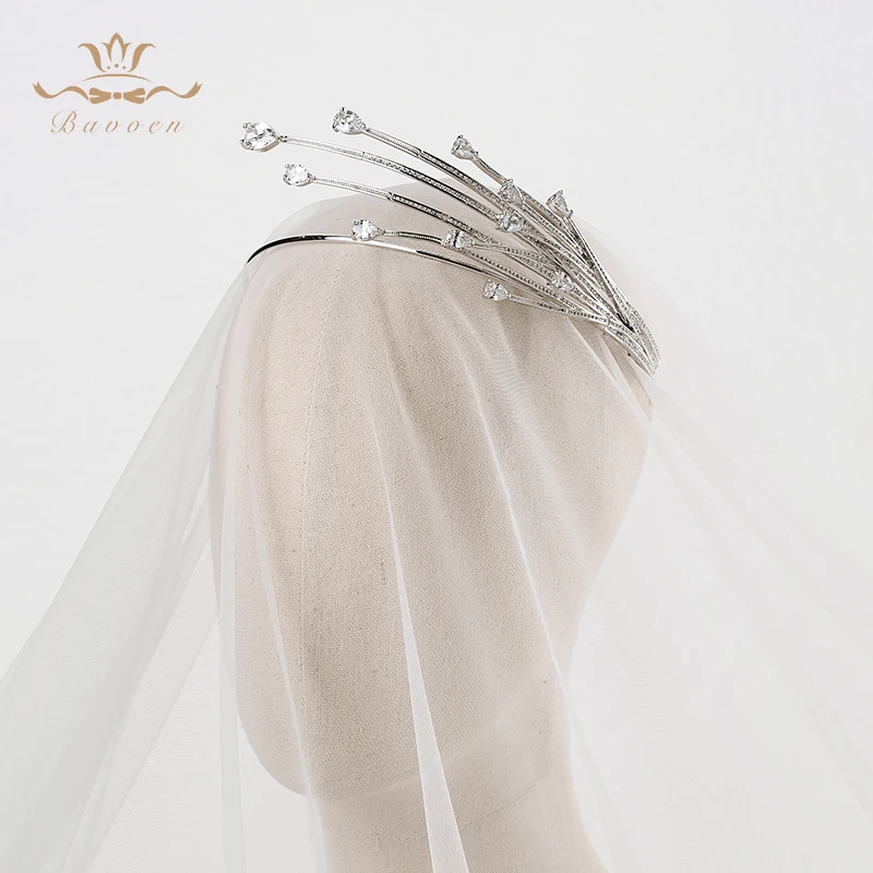 Bavoen высокого класса Одежда высшего качества Блестящие Цирконий Кристалл невесты