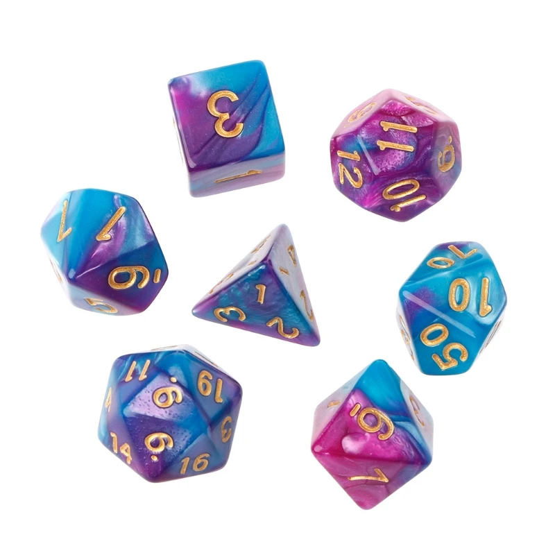 7 шт./компл. акриловые полигедральные кости для TRPG настольной игры Подземелья и