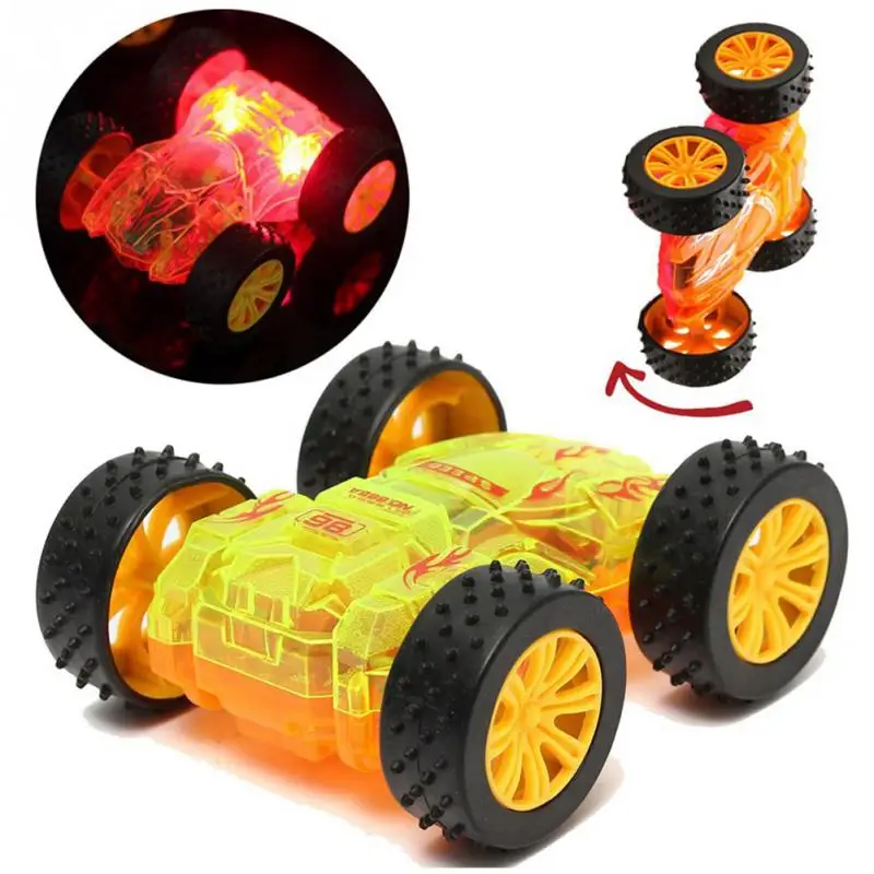 Забавный мигающий светодиодный светильник, автомобиль, 1:35, электрический, холодный цвет, ed, двухсторонний, инерционный, трюковые автомобили, детский подарок, игрушечный автомобиль, случайный цвет