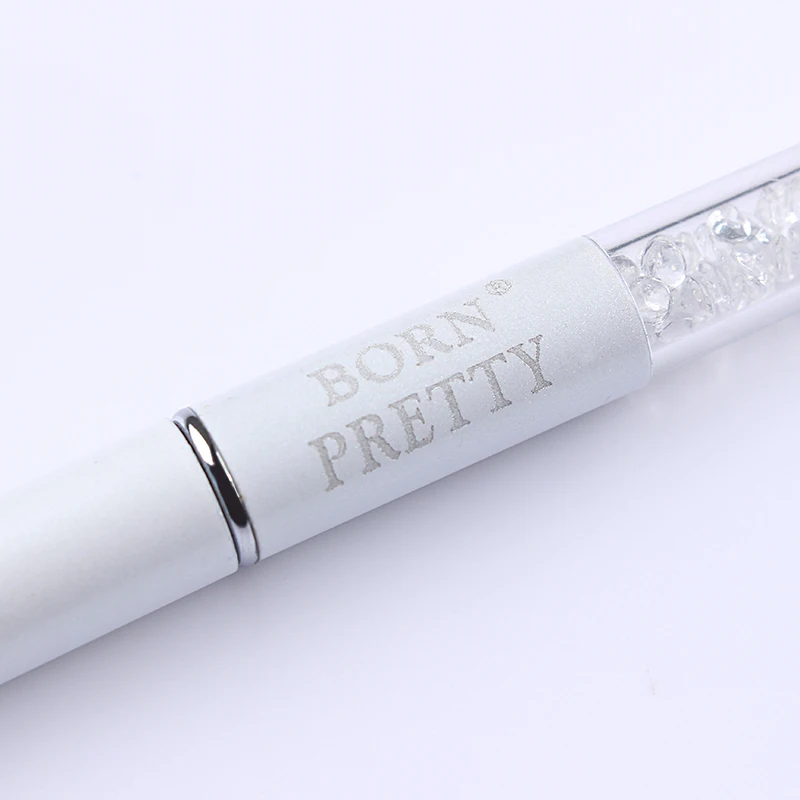 BORN PRETTY УФ-гель Кисть градиентная живопись ручка кисть для рисования белые стразы Ручка Маникюр дизайн ногтей, ручка с кисточкой инструмент