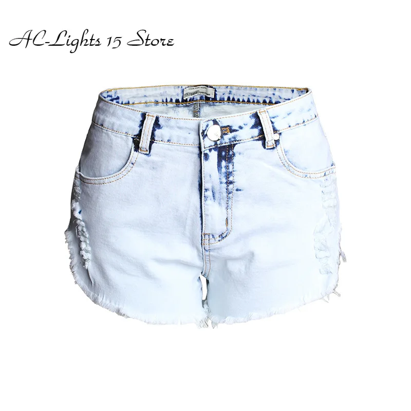 Летние шорты в стиле Харадзюку белые женские джинсовые винтажные рваные Мини с