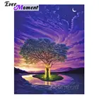 Алмазная живопись с деревом, луной, пейзажем, вышивка крестиком, 5D, Алмазная мозаика для творчества, вышивка, вышивка, S2F1079