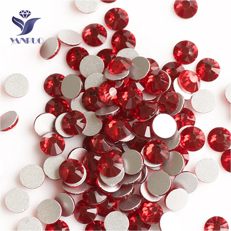 YANRUO 2058NoHF SS20 Siam 1440 шт стеклянные стразы, камень, не Горячая фиксация, хрустальные стразы с плоской задней частью для украшения ногтей