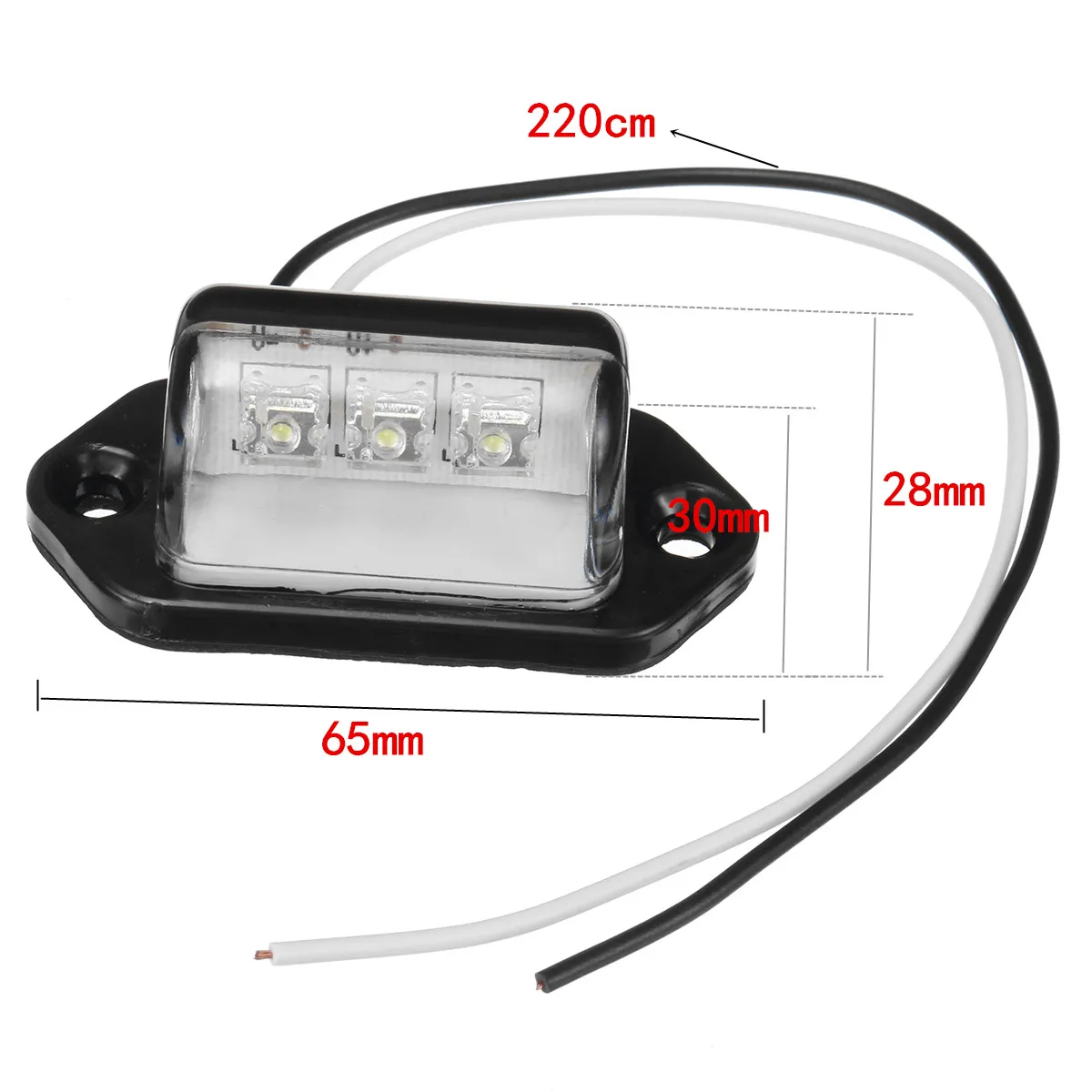 12V 24V Водонепроницаемый 3 светодиодные задние высокий номерной знак света лампы Грузовик прицепа лодки