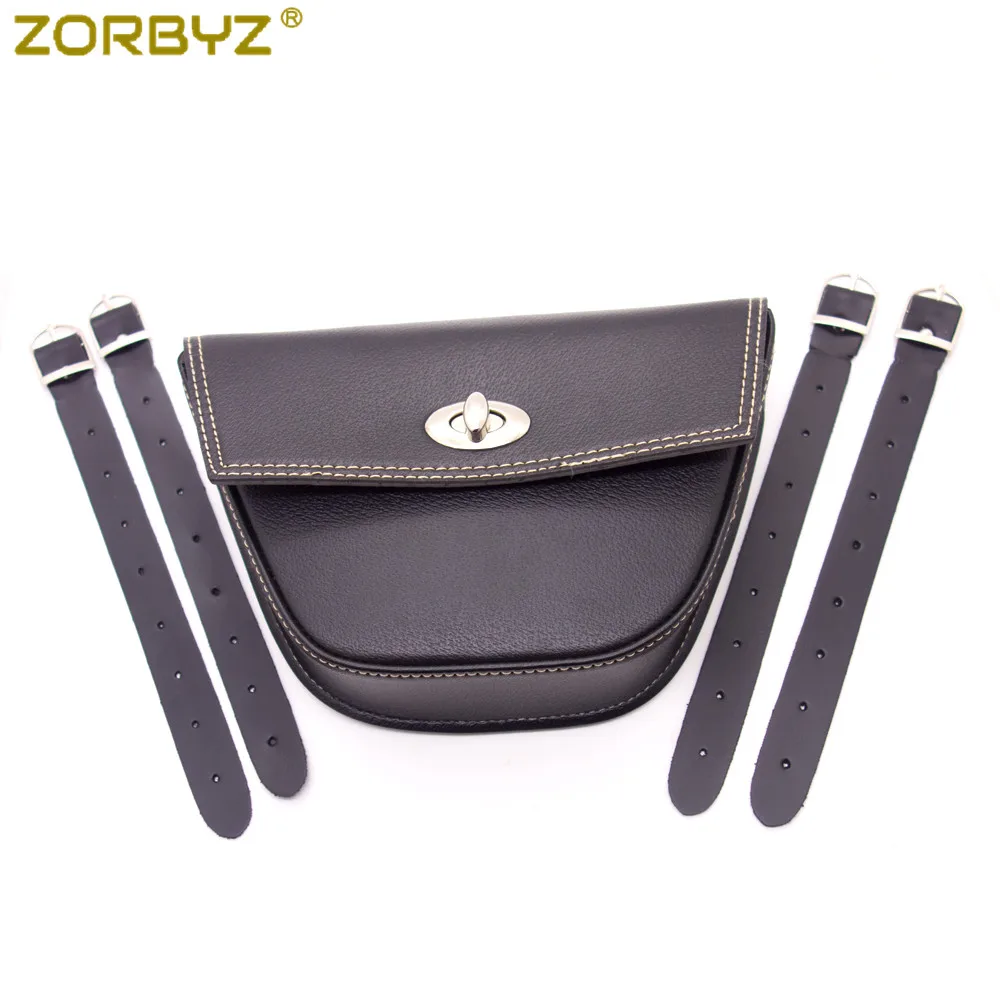 Черная мотоциклетная сумка ZORBYZ из искусственной кожи седло для багажа Боковая