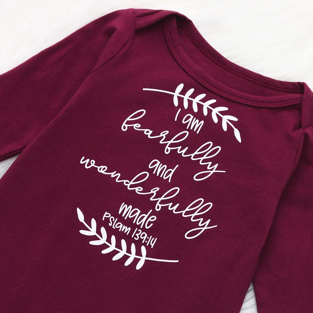 Newborn Baby Girl Clothes Long Sleeve Romper Jumpsuit LetterRuffles Outfits | Детская одежда и обувь